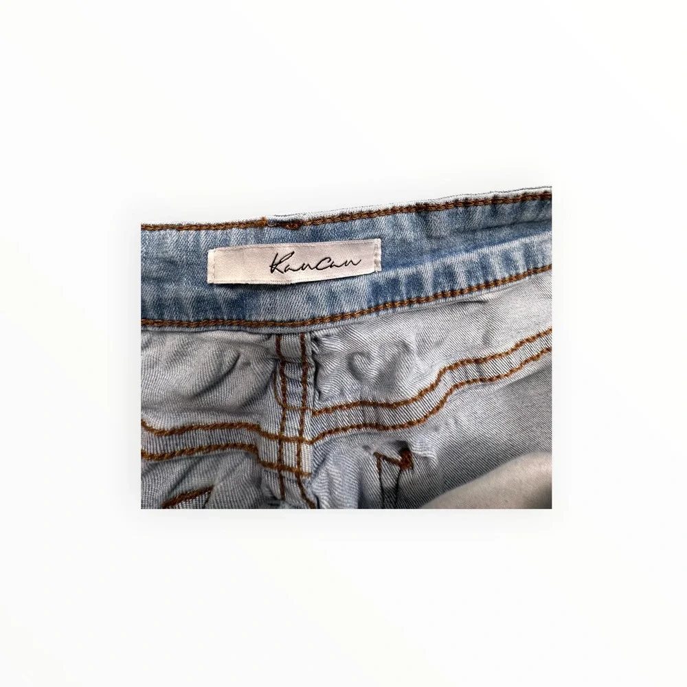 KanCan‎ Shorts Womens 26 Blue KC6005L Distressed Scalloped Hem High Rise Denim